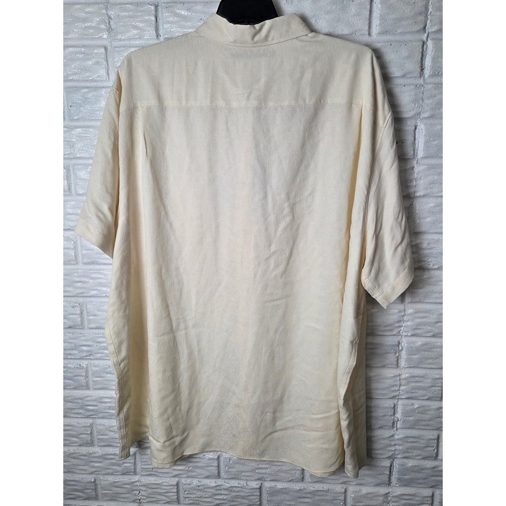 Caribbean Men's button up shirt Size 4XB Big Man Ivory Paradise Palms NWT - Picture 4 of 8